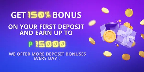 Promotion banner showing daily reload and cashback rewards on a dark gold background